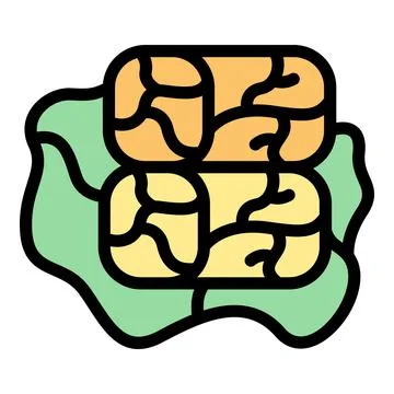 Two pieces of dried fruit paste forming a stack on a green leaf Stock Illustration