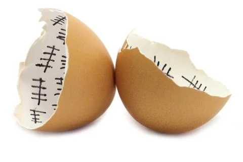 Two pieces of eggshell Stock Photos