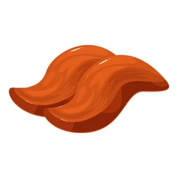 Two pieces of fried chicken wings, fast food illustration Stock Illustration