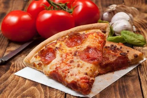 Two pieces of pizza. Stock Photos