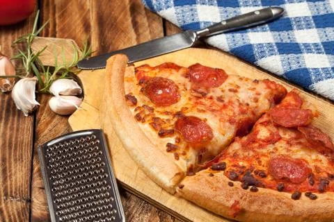 Two pieces of pizza. Stock Photos