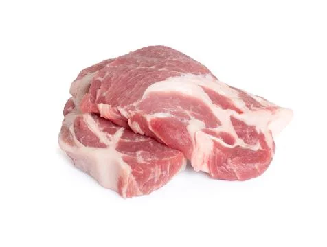 Two pieces of pork isolated on white background Stock Photos