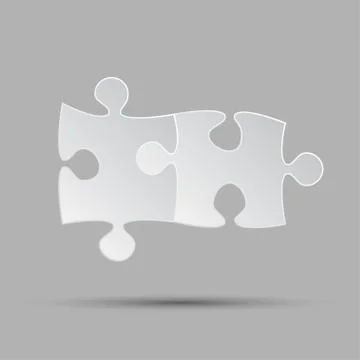 Two Pieces Puzzle. 2 Step. Jigsaw. Logo. Stock Illustration