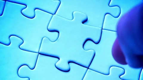 Two pieces of puzzle are interconnected. Problem solution concept. Relationships Stock-Footage 336248666