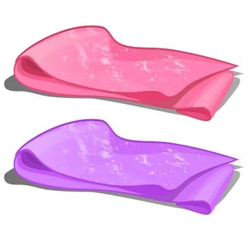 Two pieces of stained tissue isolated on a white background. Vector cartoon Stock Illustration