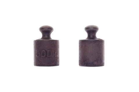 Two pieces weights on white background Stock Photos