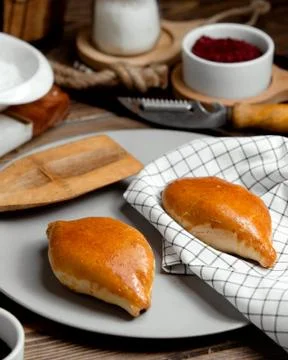 Two pies on the table Stock Photos