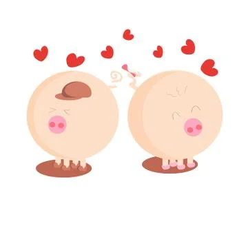 Two pigs Stock Illustration