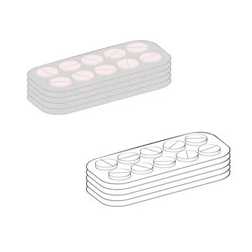 Two piles of pill blisters Иллюстрация