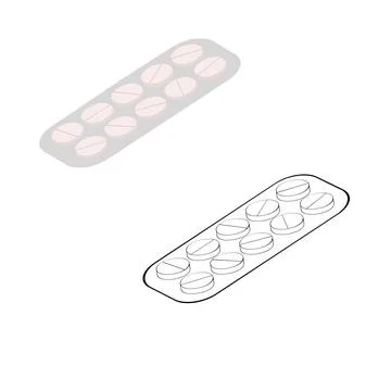 Two pill blisters colored Иллюстрация