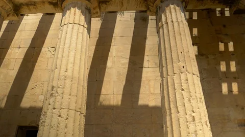 Two pillars of the Temple of Hephaestus, Athens Stock Footage 128675453