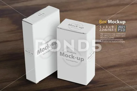 Two pillboxes packages on wooden table background mock-up series PSD 템플릿