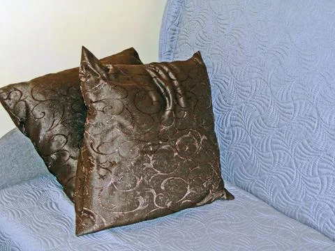 Two pillows on a bed 스톡 사진