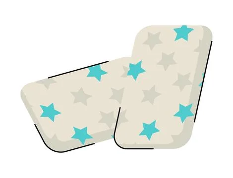 Two pillows with blue and grey star patterns flat vector illustration soft cu Illustrazione stock