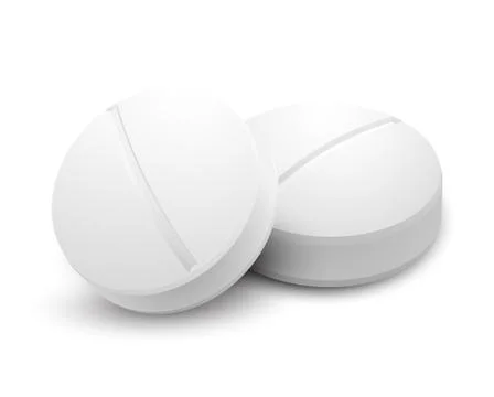 Two pills isolated on white Illustrazione stock