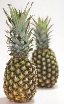 Two Pineapples on light background Shalloe DOF Stock Photos