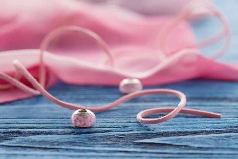 Two ping bead on blue table Stock Photos