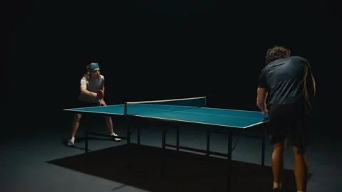 Two ping pong players in a match Stock Footage 279243299