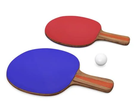 Two ping-pong rackets and ball for playing table tennis. Stock Illustration