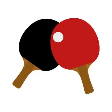 Two ping pong rackets with ball. Table tennis equipment Stock Illustration