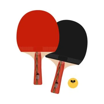 Two ping pong rackets. Ilustración de archivo