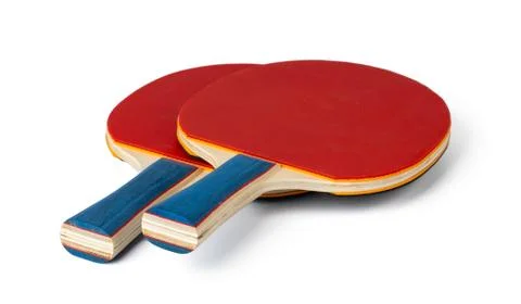 Two ping pong rackets isolated on white background Stock Photos