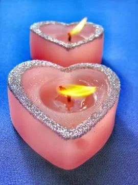 Two pink candles Foto stock
