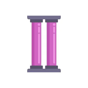 Two pink columns supporting building facade icon Ilustración de archivo