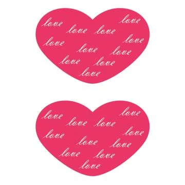 Two pink hearts Stock Illustration
