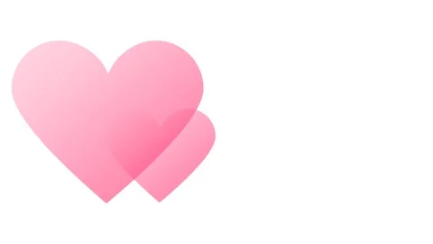 Two pink hearts on a white background, symbolizing love and affection, perf.. Stock Footage 339128070