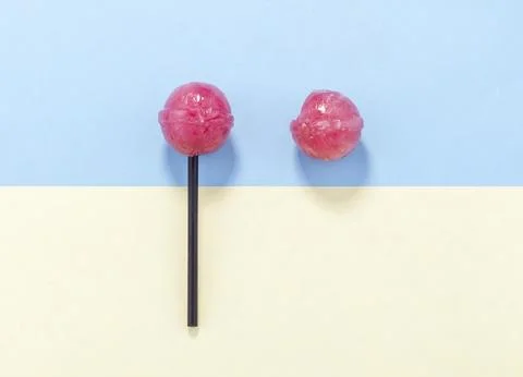 Two pink lollipops Stock Photos