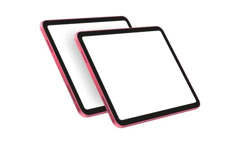 Two Pink Tablet Mockups With Blank Screens Stock Illustration