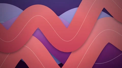 Two pink wavy ribbon bands flow in a seamless loop Stock Footage 341402228