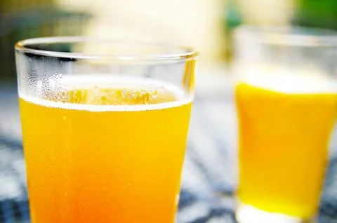 Two pints of hefeweizen Stock Photos