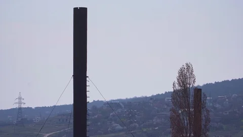 Two pipes over the plant Stock Footage 105728251