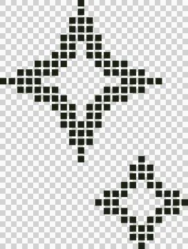Two pixel stars floating on transparent bg, showing larger and smaller diamond Illustration