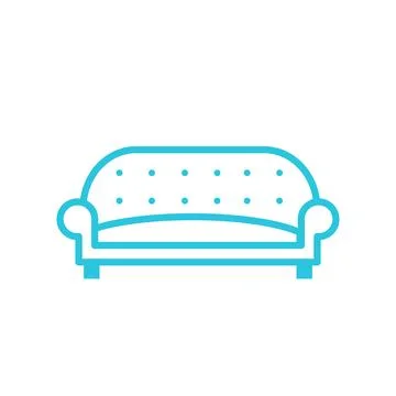Two place sofa couch icon From blue icon set. Stock Illustration