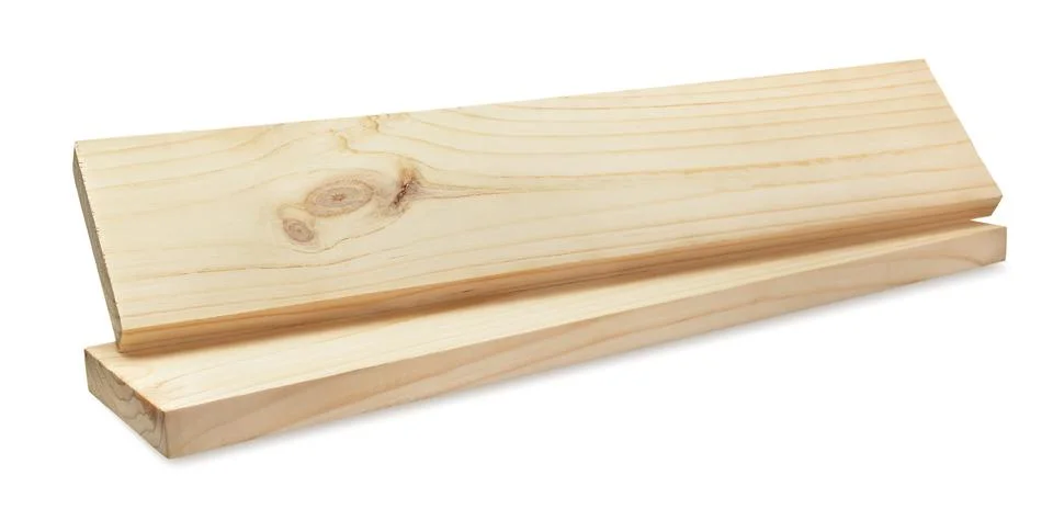 Two planed boards on a white background. Isolated Stockfoto's