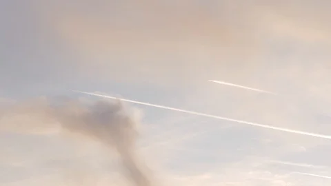 Two planes are flying in the sky. Stock Footage 125748592