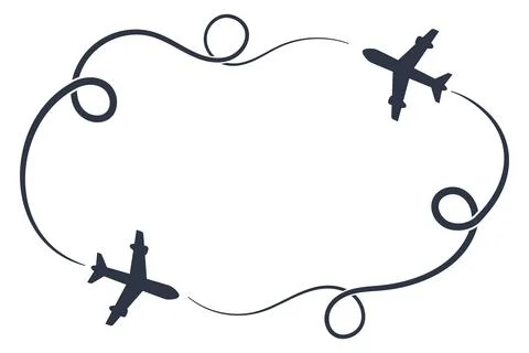 Two planes draw a loop in the sky Stock Illustration