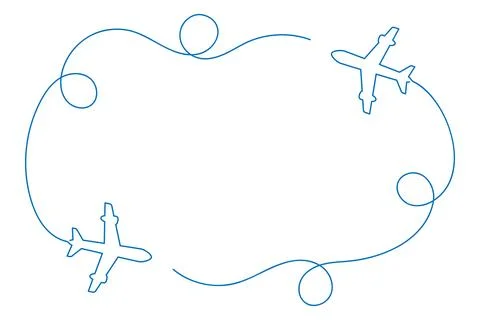 Two planes draw a loop in the sky Stock Illustration