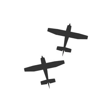 Two planes icon. War airplane illustration symbol. Sign bomber vector. Stock Illustration