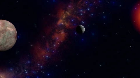 Two Planets in the Abyss of Space 스톡 동영상 130136789