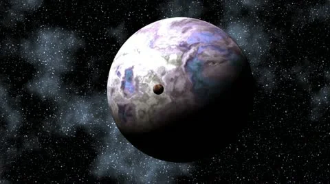 Two planets in depths of space Stock Footage 11017641
