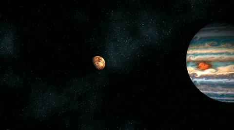 Two planets in space chasm Stock Footage 10979758