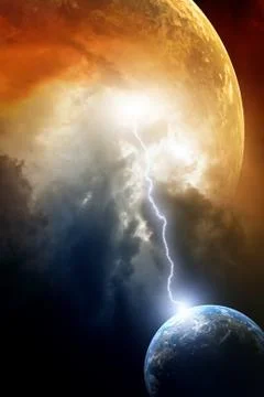 Two planets in space Stock Illustration