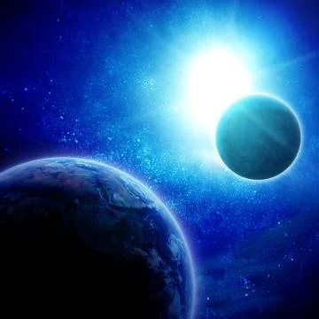 Two planets in space Stock Photos