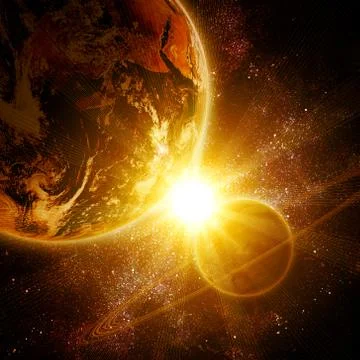 Two planets in space Stock Photos