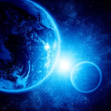 Two planets in space Stock Photos