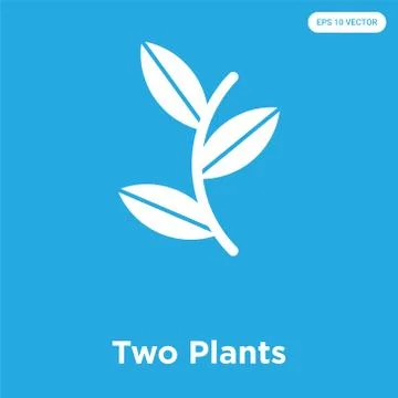 Two Plants icon isolated on blue background Illustrazione stock gratuita